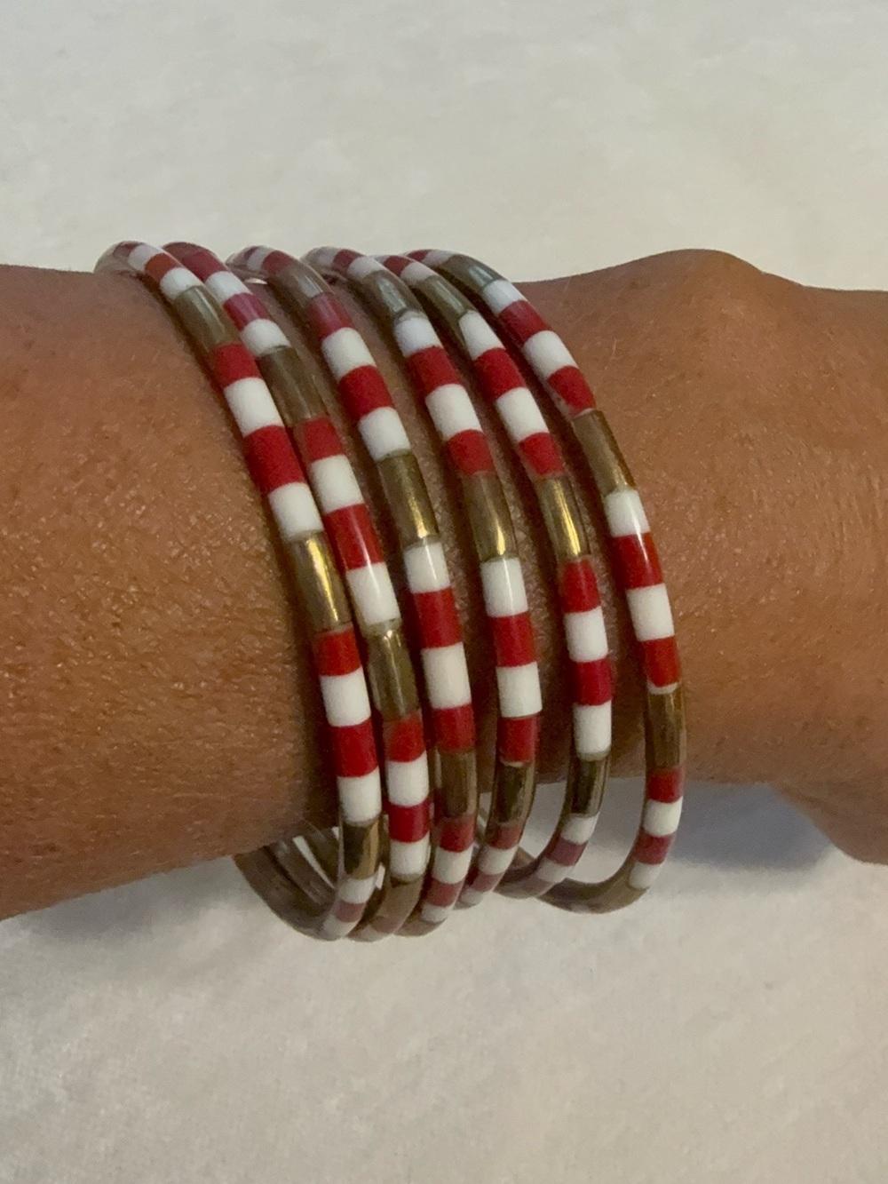 BuDhaGirl Veda Enamel in red, white and brass